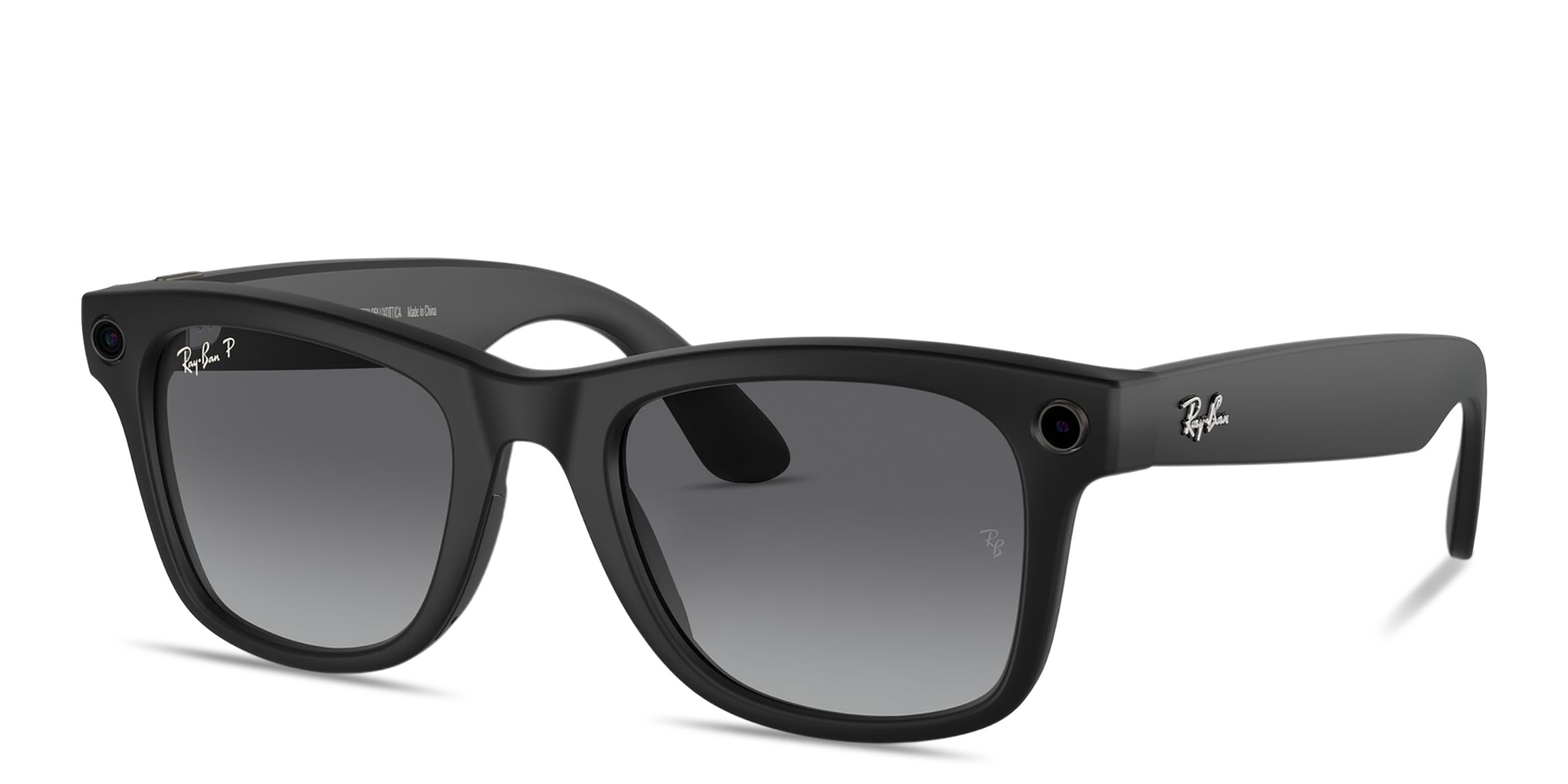 Shop Ray-Ban Meta Wayfarer Unisex Square Sunglasses in Matte Black online.