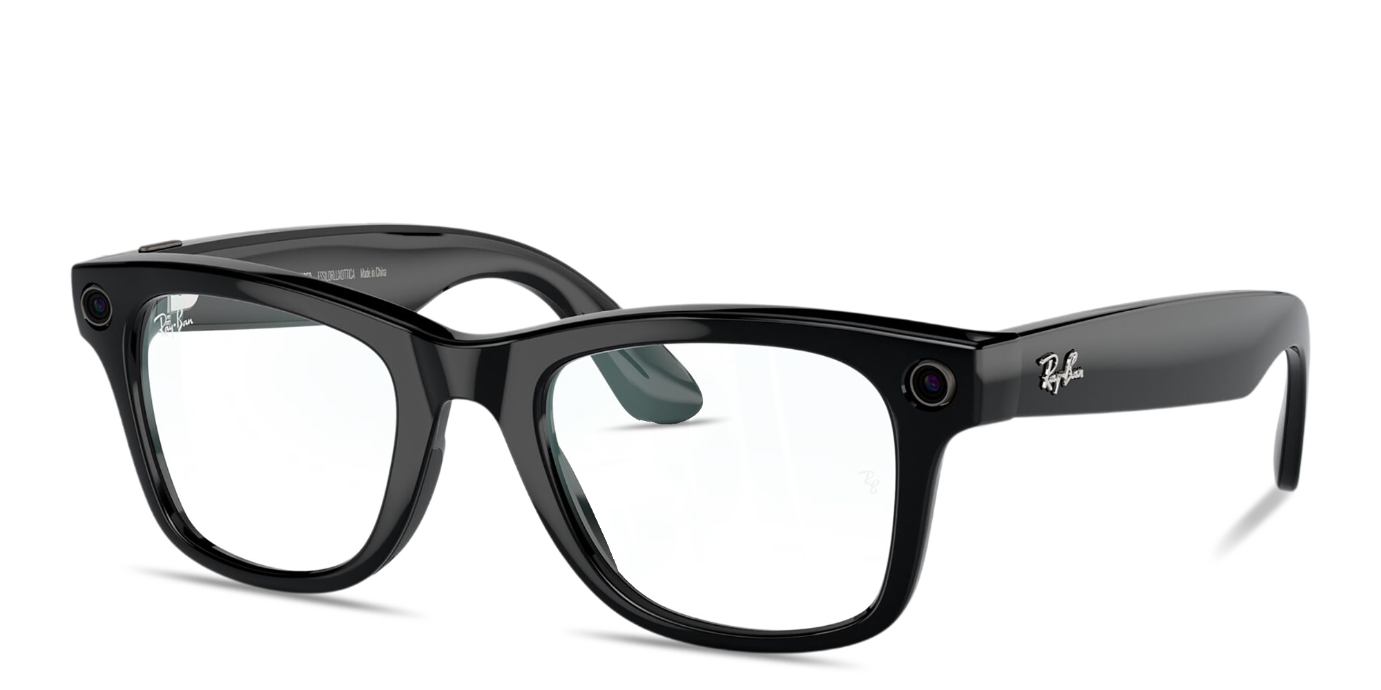 Ray-Ban Meta Wayfarer Unisex Square Eyeglasses in Shiny Black – Product Photo 2