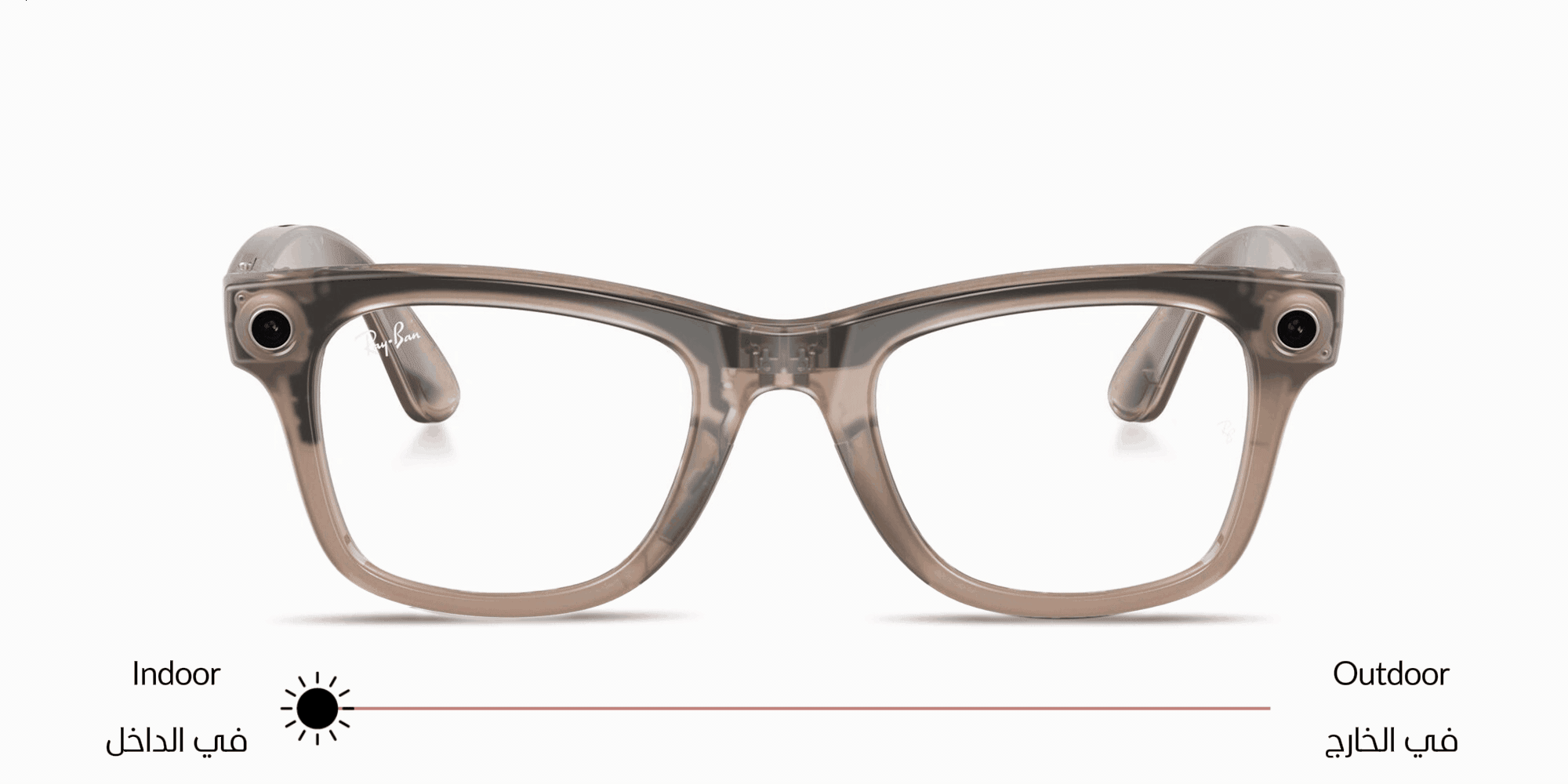 Shop Ray-Ban Meta Wayfarer Unisex Square Sunglasses in Shiny Warm Stone online.