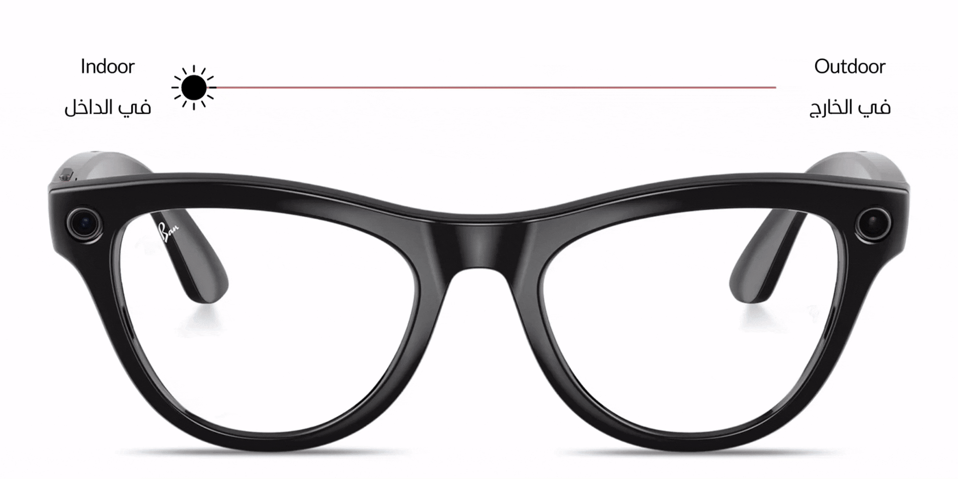 Shop Ray-Ban Meta Skyler Unisex Cat-Eye Sunglasses in Shiny Black online.