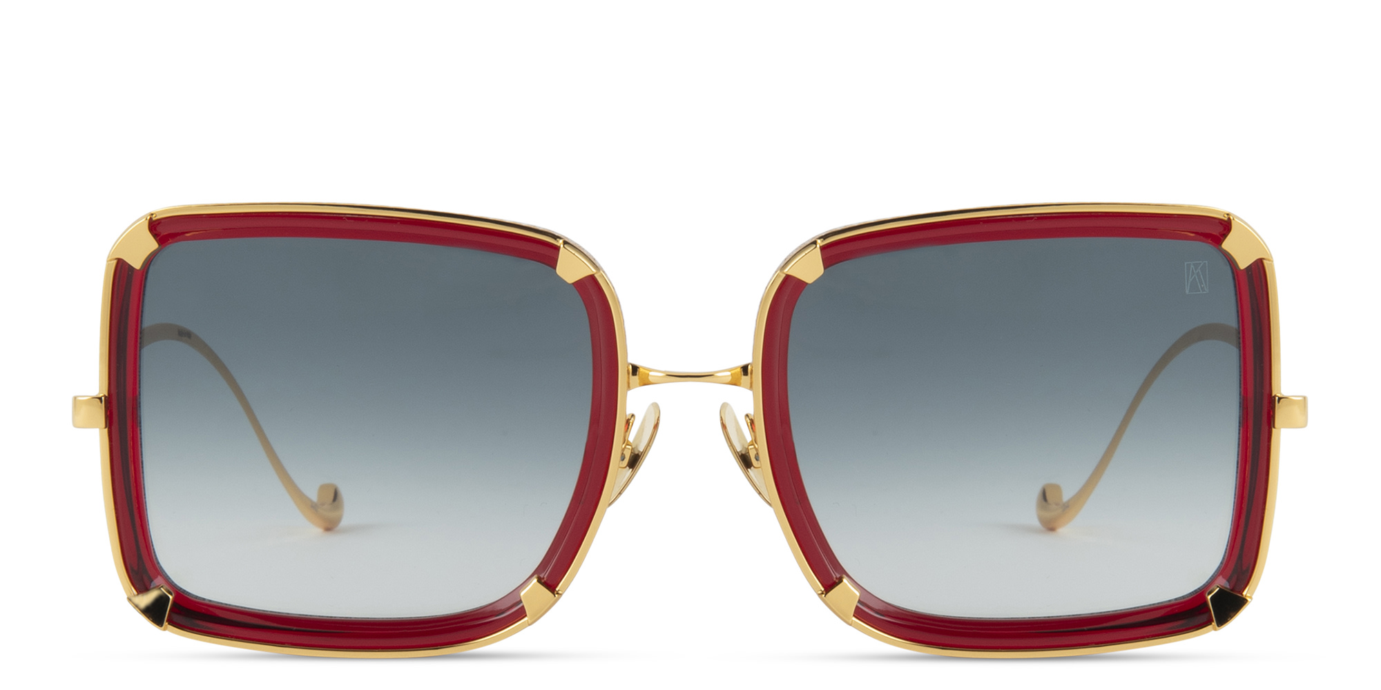 Shop ANNA KARIN KARLSSON White Moon Limited 5th Edition Oversized Square Sunglasses in Red online.