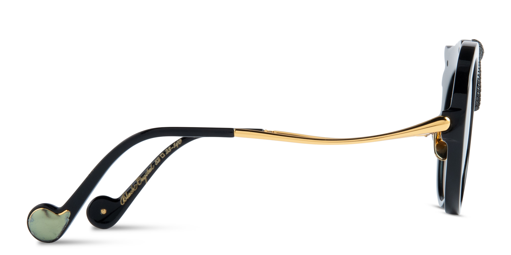 Shop ANNA KARIN KARLSSON Rose et La Roue Limited Edition Oversized Round Sunglasses in Black online.