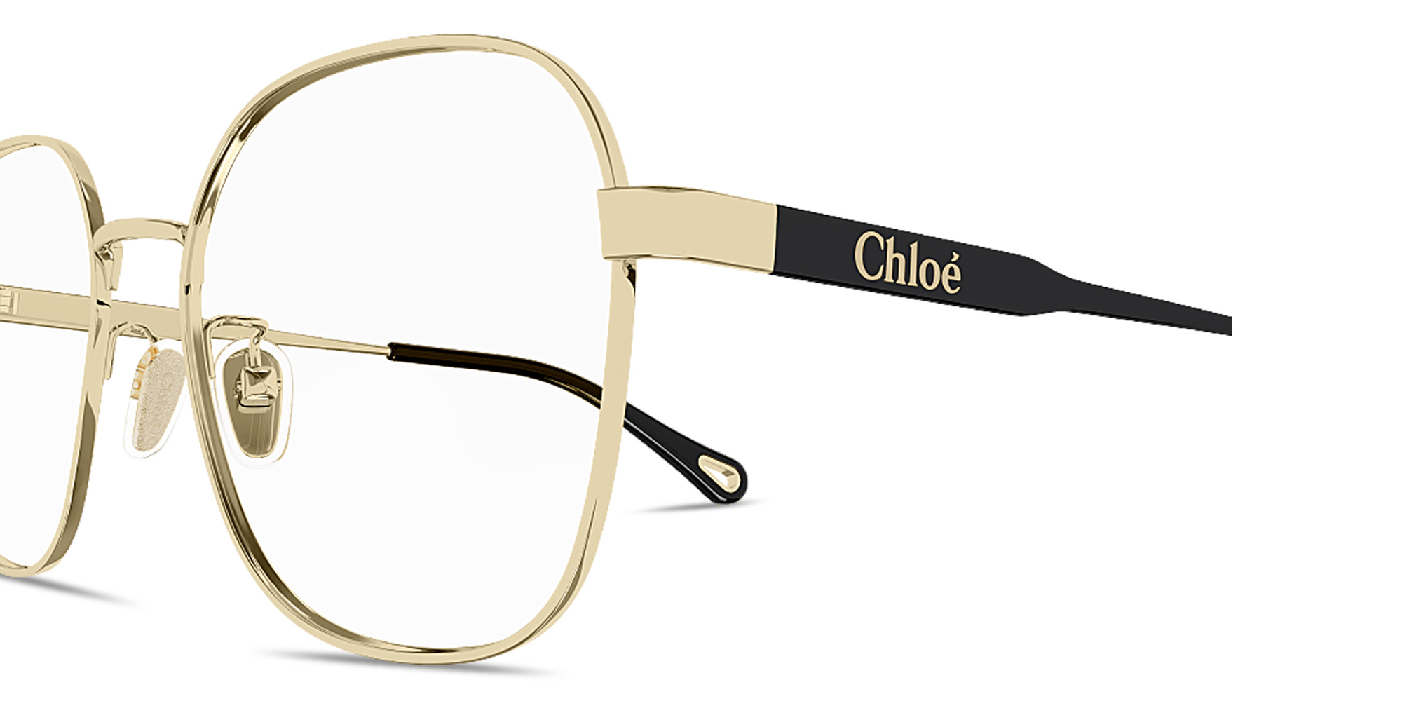 Shop Chloe Logo Signature Panthos Eyeglasses in Gold online.