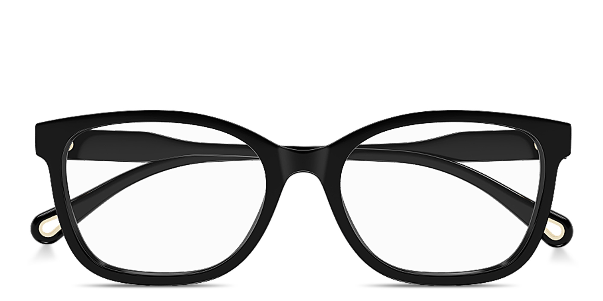Shop Chloe Logo Signature Rectangle Eyeglasses in Black online.
