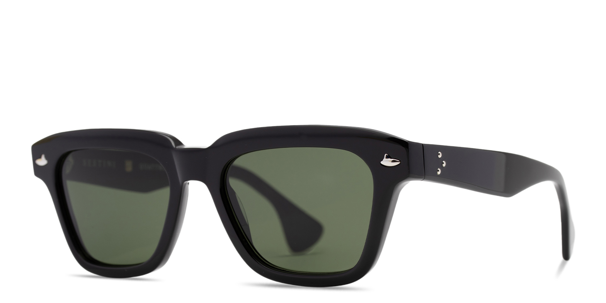 Shop SESTINI Quattro Unisex Square Sunglasses in Shiny Black online.