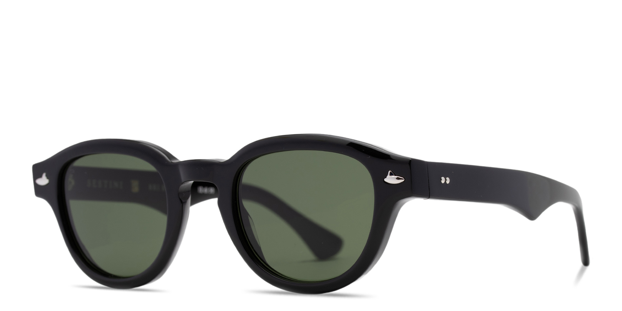 Shop SESTINI Sei E Mezzo Unisex Panthos Sunglasses in Shiny Black online.