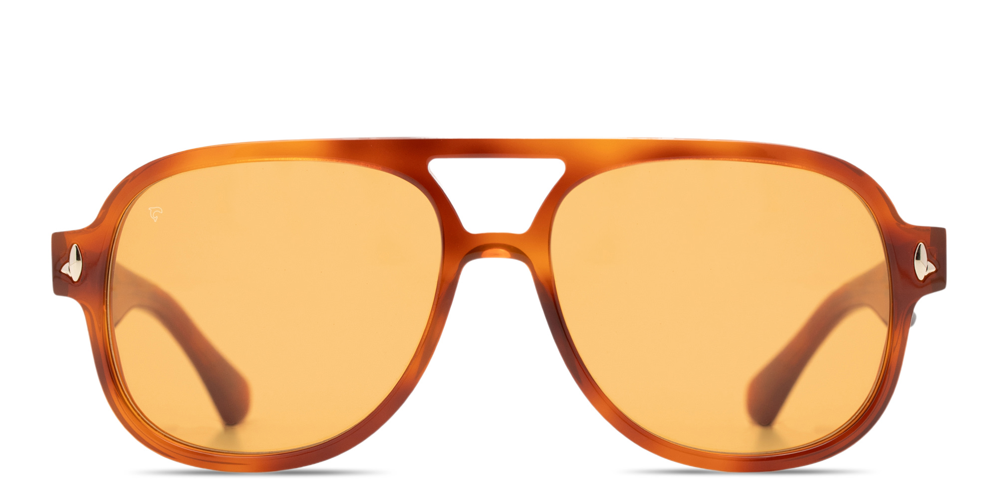 SESTINI Undici Unisex Oversized Aviator Sunglasses in Shiny Honey Tortoise – Product Photo 1