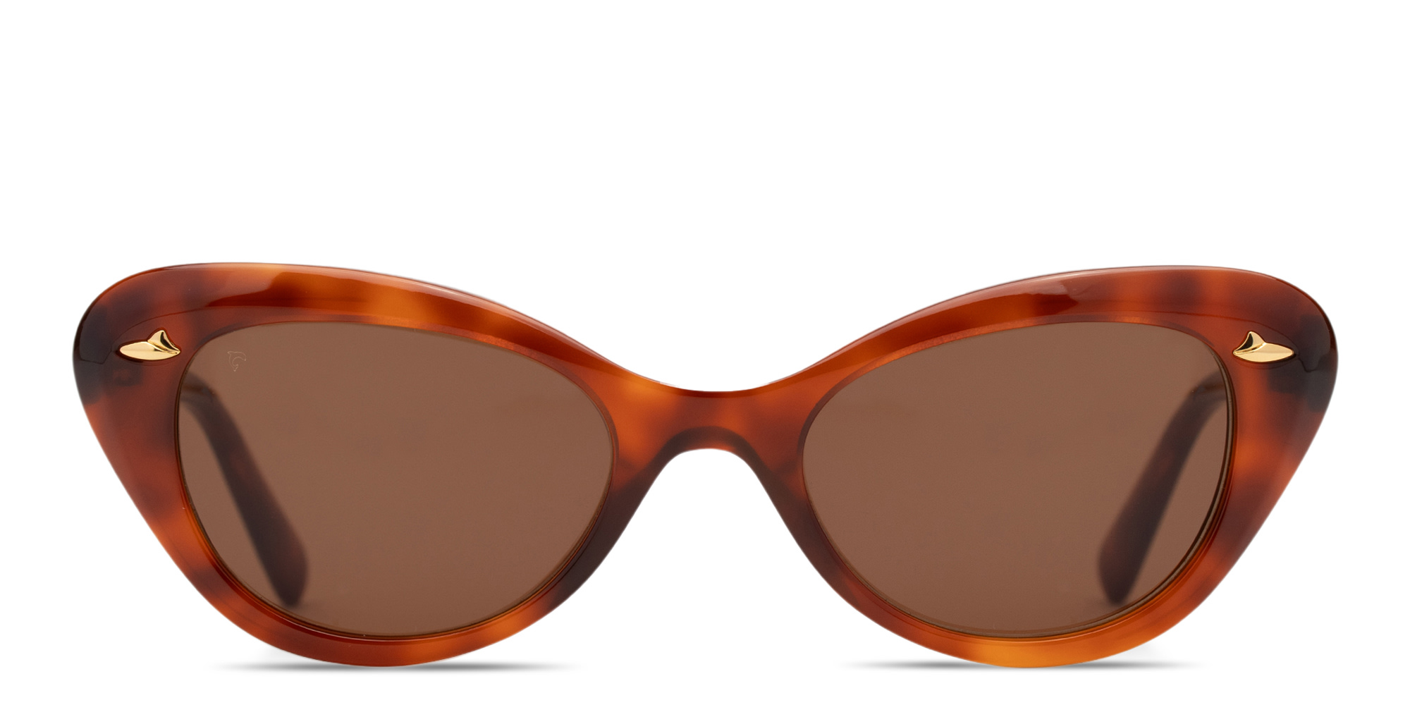 Shop SESTINI Quattordici Cat-Eye Sunglasses in Shiny Honey Tortoise online.