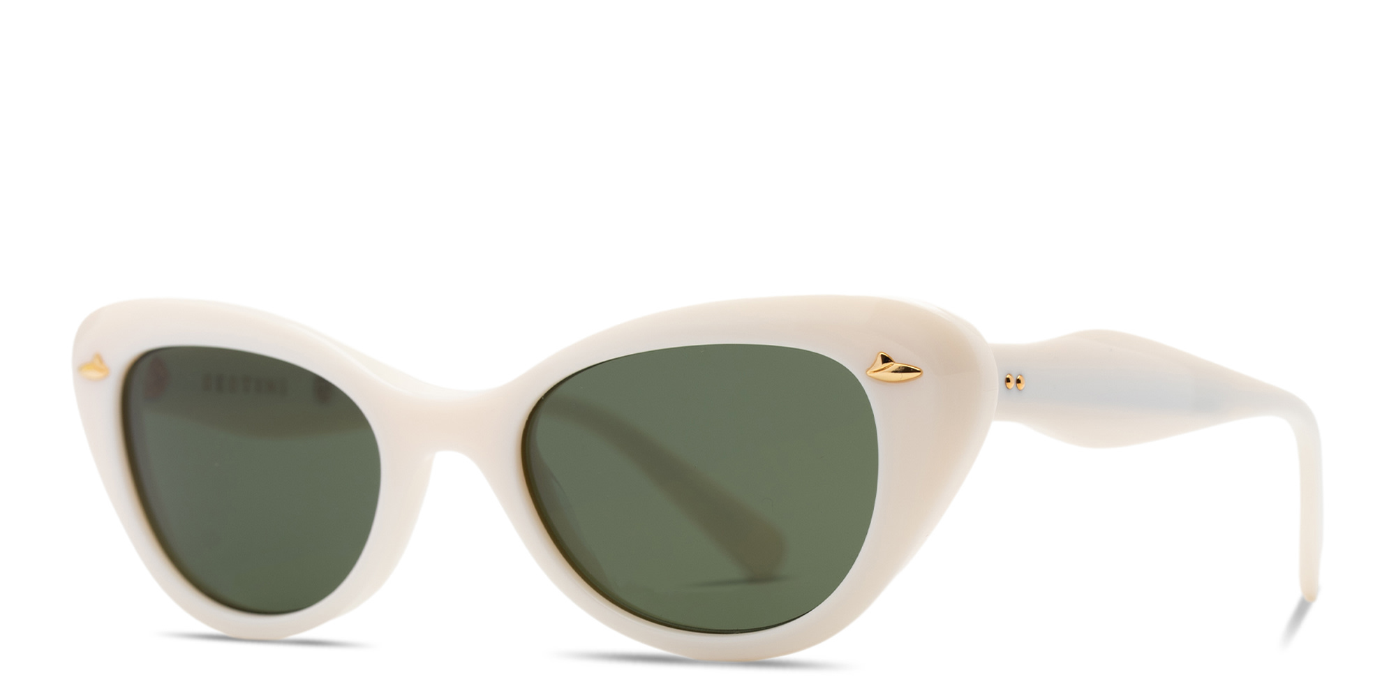 Shop SESTINI Quattordici Cat-Eye Sunglasses in Shiny Ivory online.