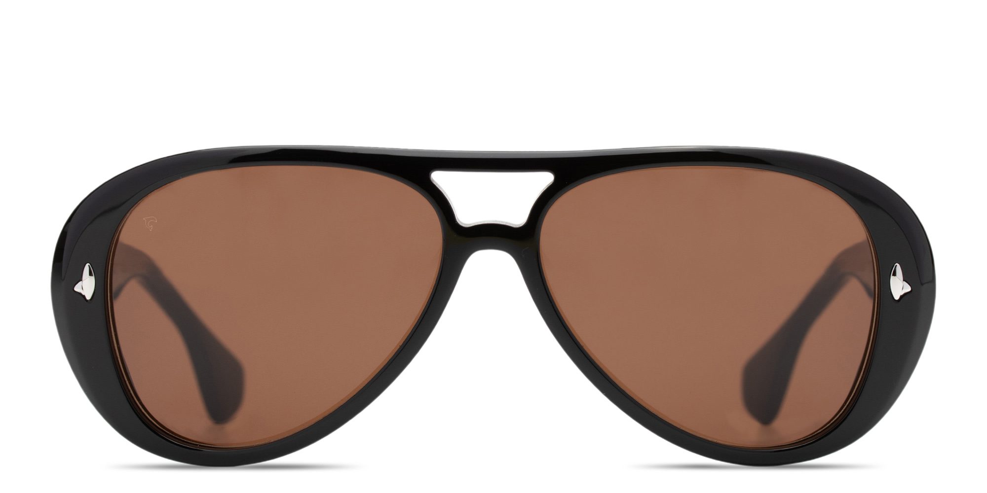 SESTINI Sedici Unisex Aviator Sunglasses in Shiny Black – Product Photo 1