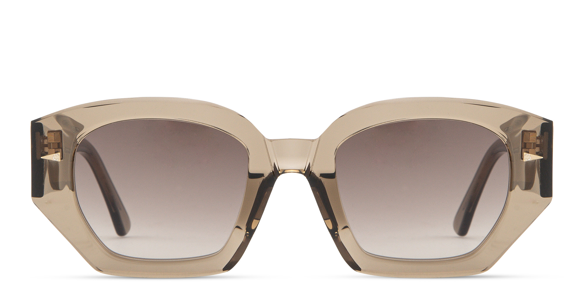 Shop AHLEM Constantine Cat-Eye Sunglasses in Shiny Transparent Smoke online.