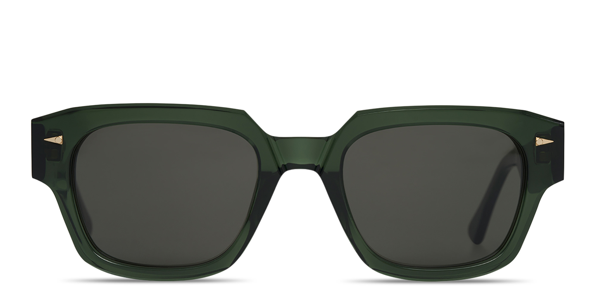 AHLEM Rivoli Rectangle Sunglasses in Dark Green – Product Photo 1