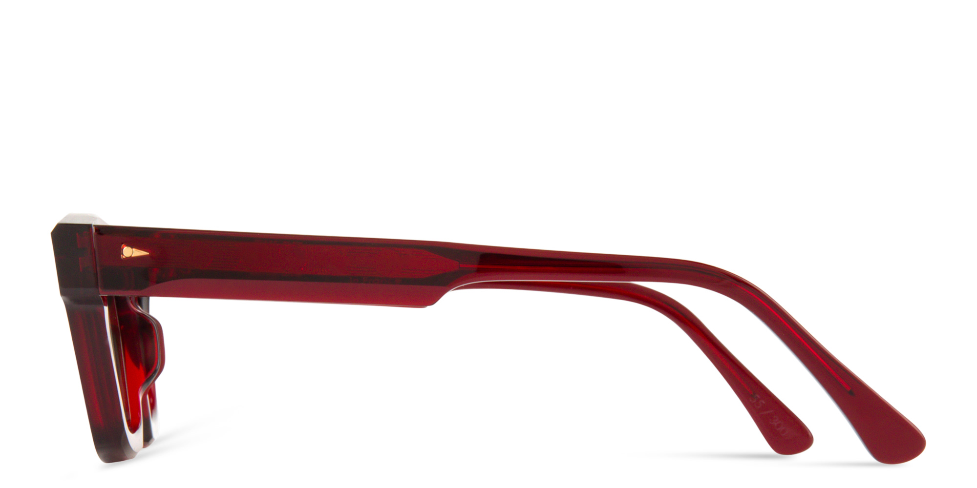 Shop AHLEM Limited Edition Boétie Rectangle Sunglasses in Burgundy online.