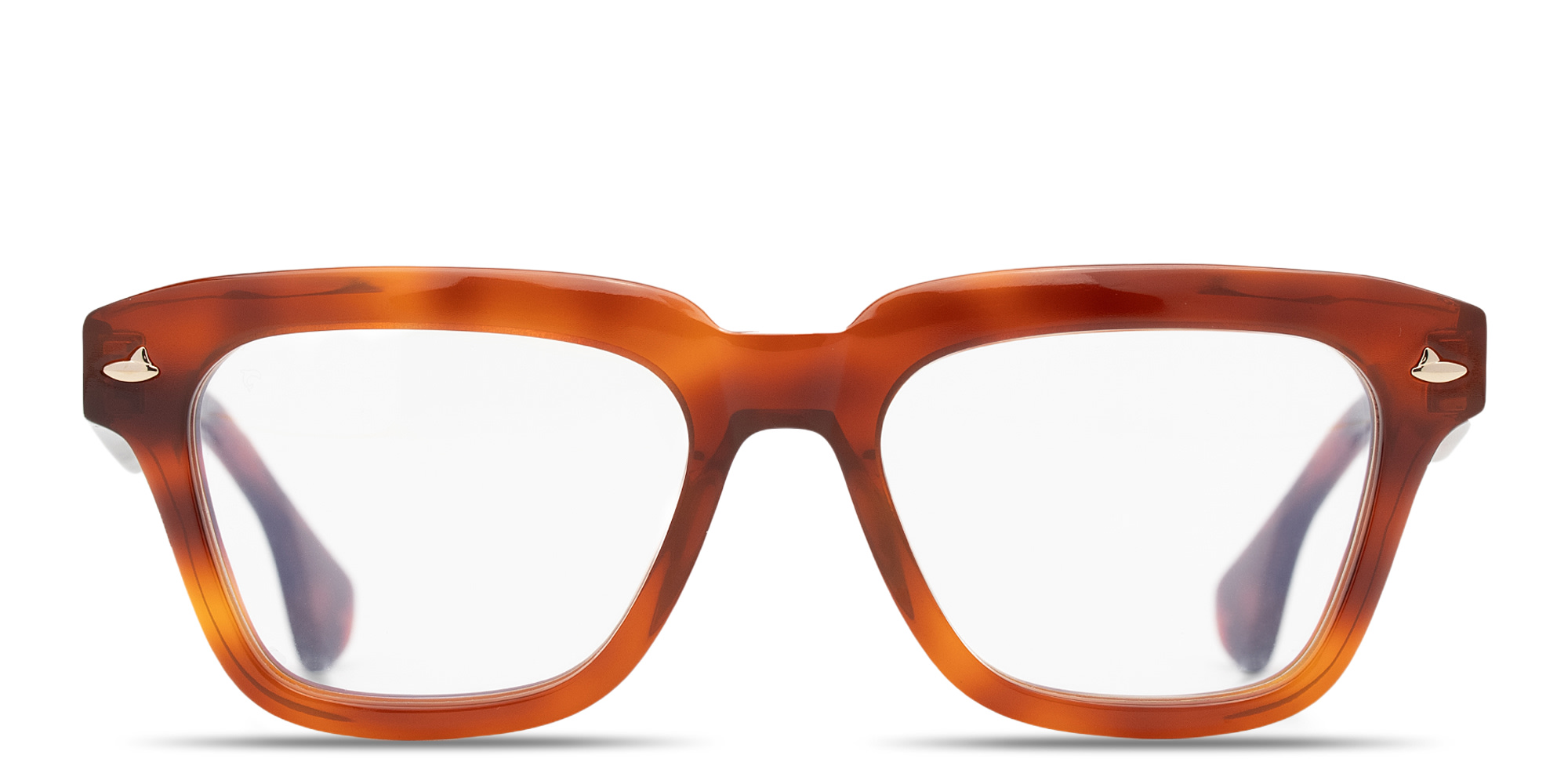 SESTINI Quattro Unisex Square Eyeglasses with Blue Light Filter in Shiny Honey Tortoise – Product Photo 1