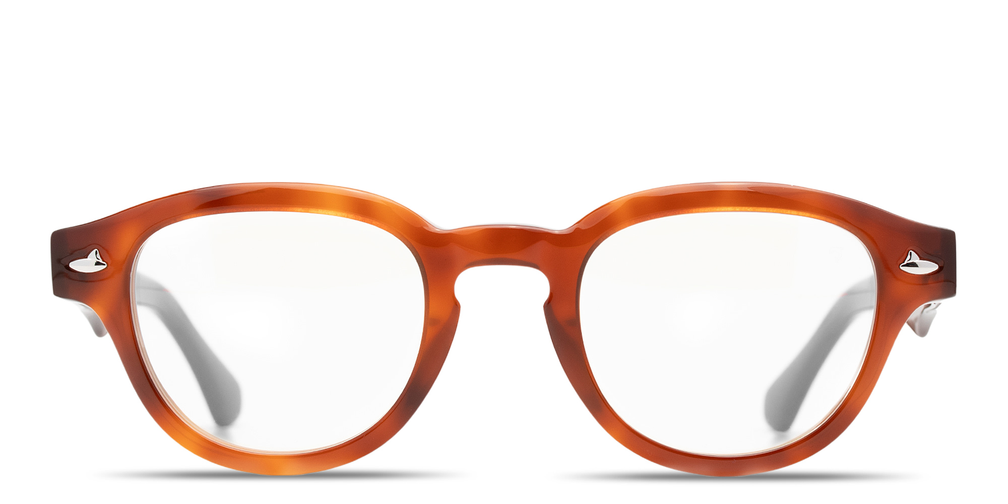 SESTINI Sei E Mezzo Unisex Panthos Eyeglasses with Blue Light Filter in Shiny Honey Tortoise – Product Photo 1