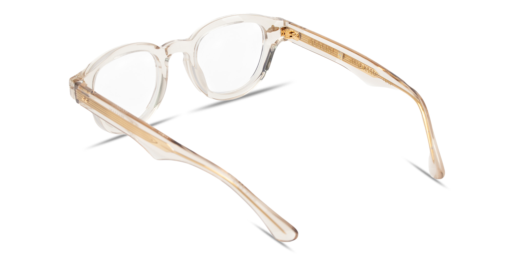 SESTINI Sei E Mezzo Unisex Panthos Eyeglasses with Blue Light Filter in Crystal – Product Photo 3