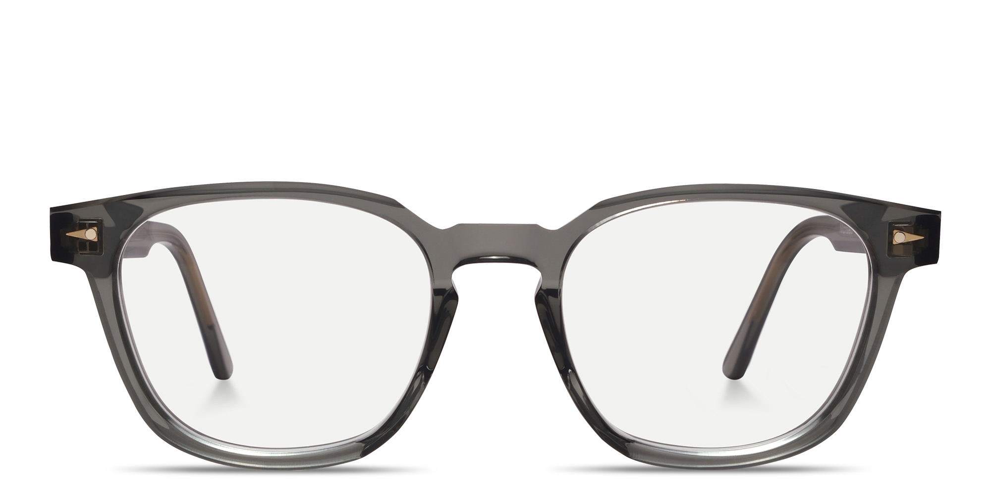 AHLEM Monsieur Square Eyeglasses in Transparent Grey – Product Photo 1