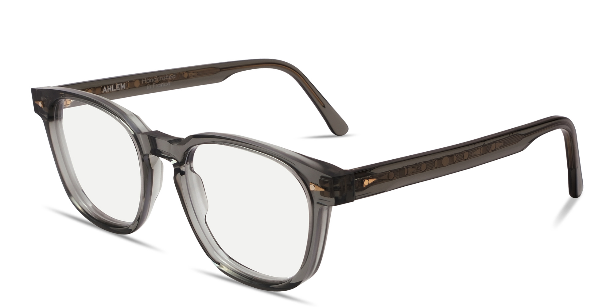 AHLEM Monsieur Square Eyeglasses in Transparent Grey – Product Photo 2