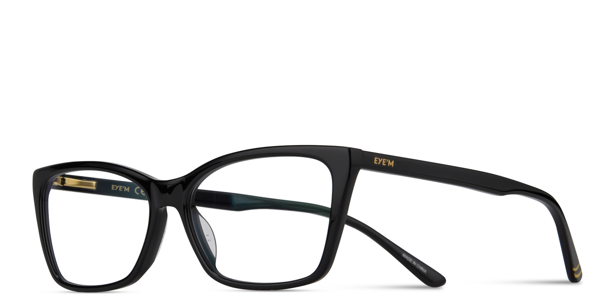 Shop EYE'M Logo Kids Cat-Eye Eyeglasses in Black online.