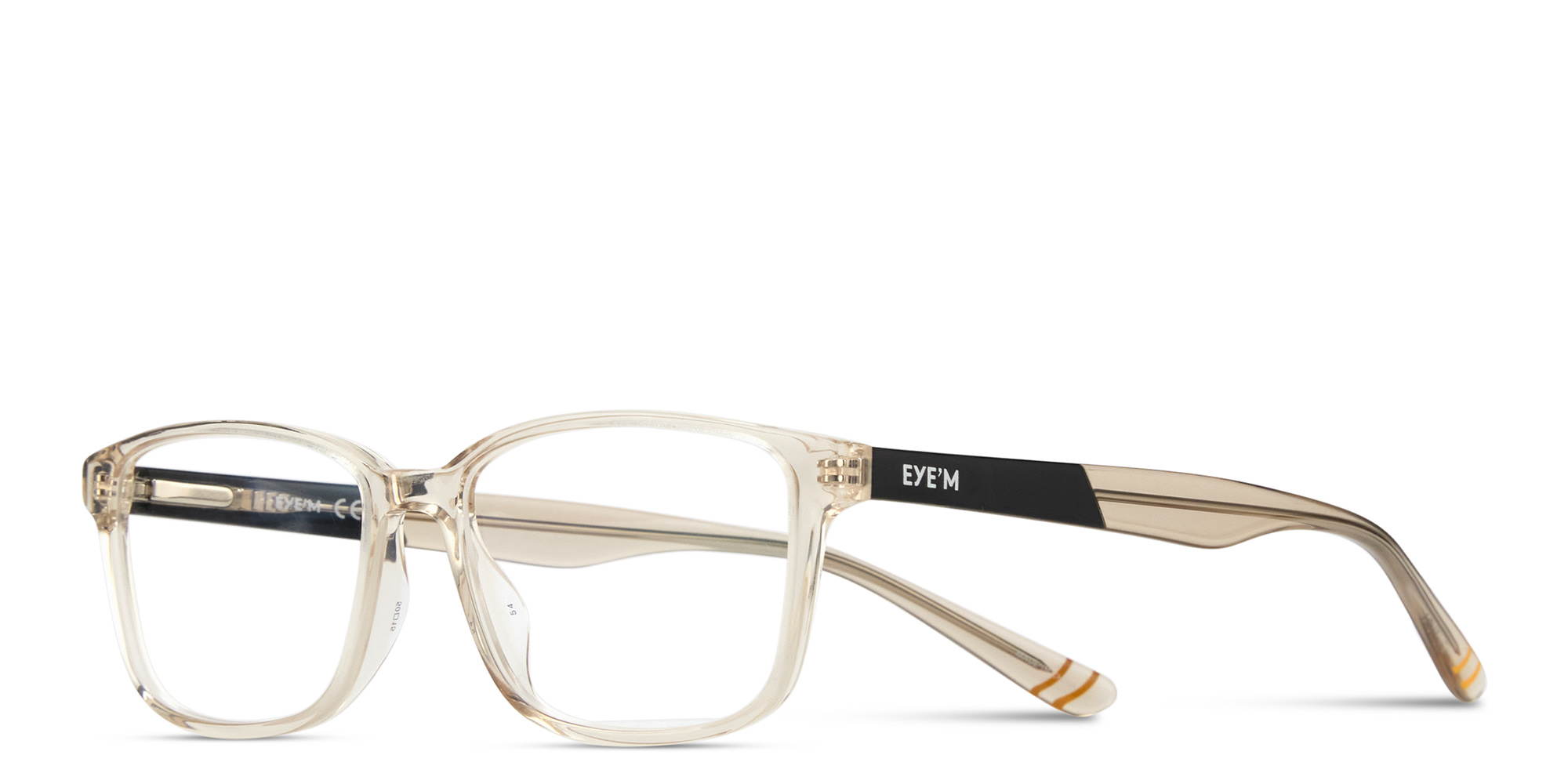 Shop EYE'M Logo Kids Rectangle Eyeglasses in Transparent Beige online.