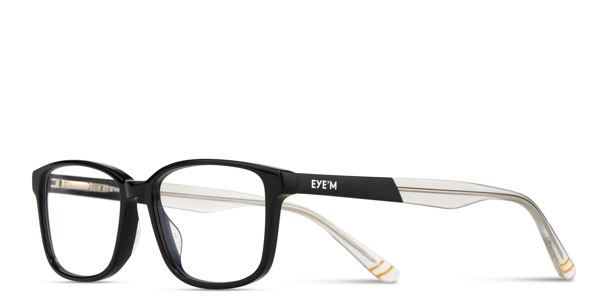 Shop EYE'M Logo Kids Rectangle Eyeglasses in Black online.