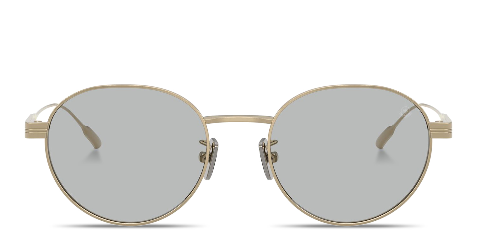 Shop Moncler Subtila Unisex Round Sunglasses in Gold online.