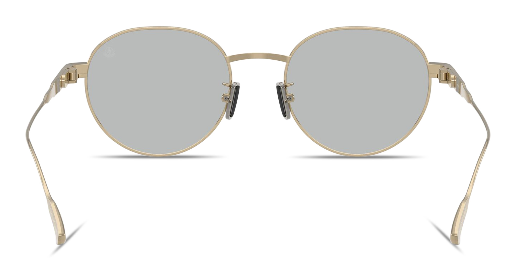 Shop Moncler Subtila Unisex Round Sunglasses in Gold online.