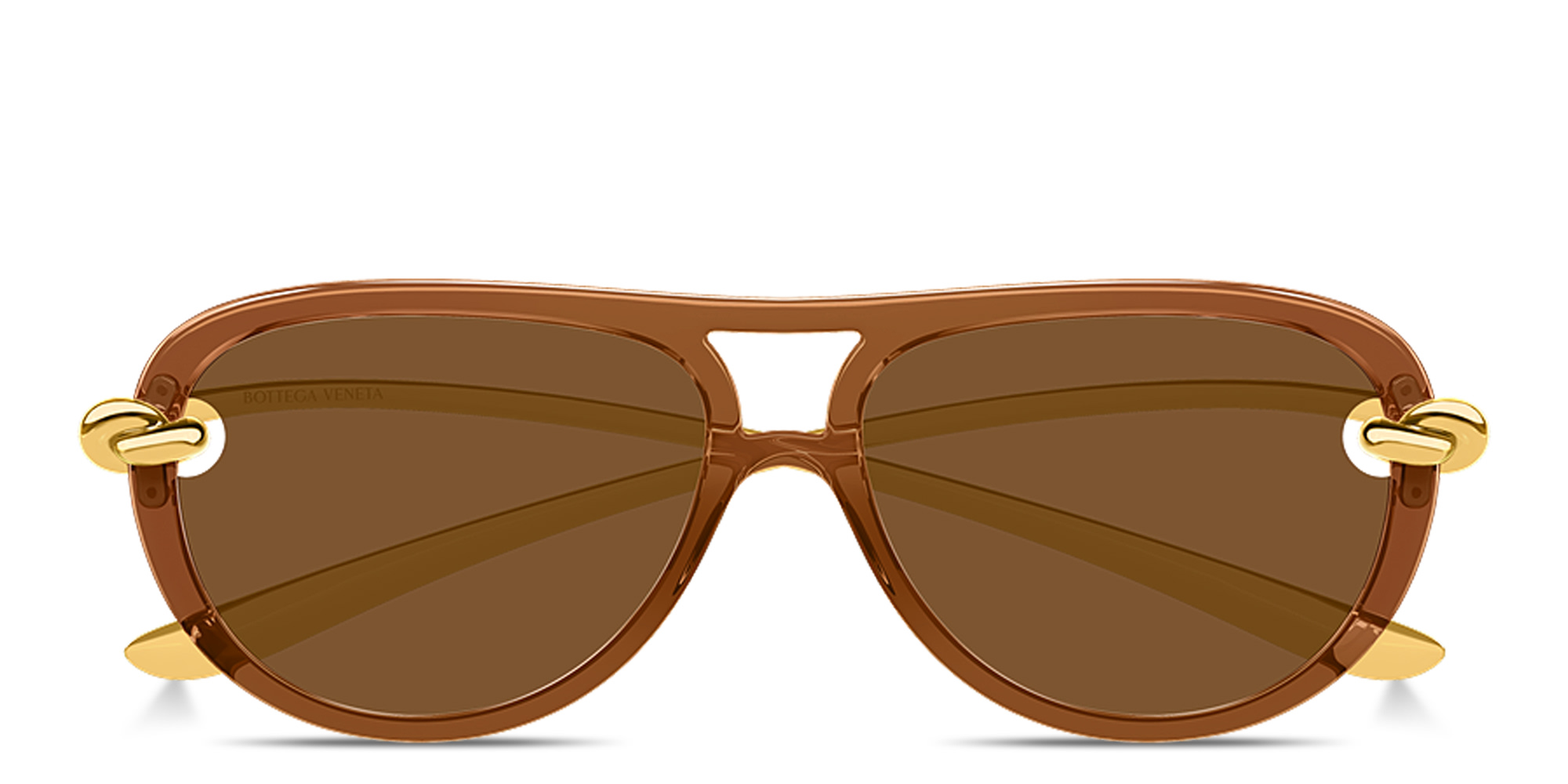 BOTTEGA VENETA Knot Aviator Sunglasses in Transparent Brown – Product Photo 1