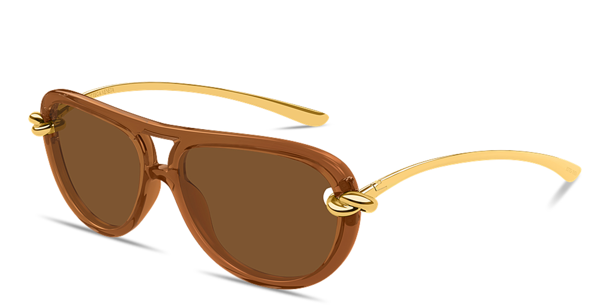 BOTTEGA VENETA Knot Aviator Sunglasses in Transparent Brown – Product Photo 2