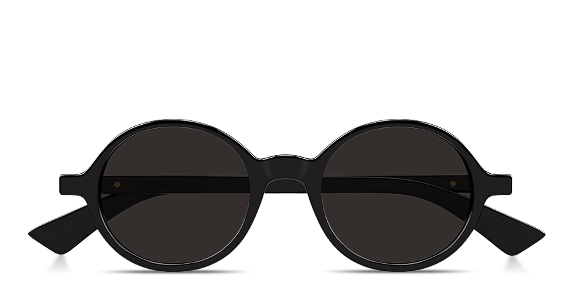 BOTTEGA VENETA Classic Unisex Round Sunglasses in Black – Product Photo 1
