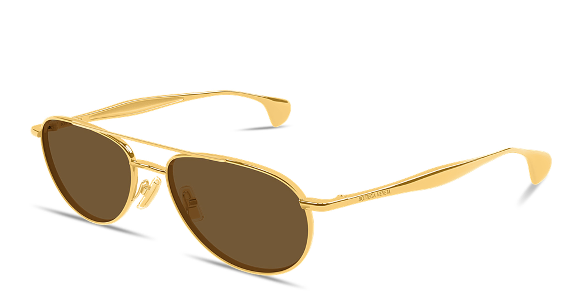 BOTTEGA VENETA Fin Unisex Aviator Sunglasses in Gold – Product Photo 2
