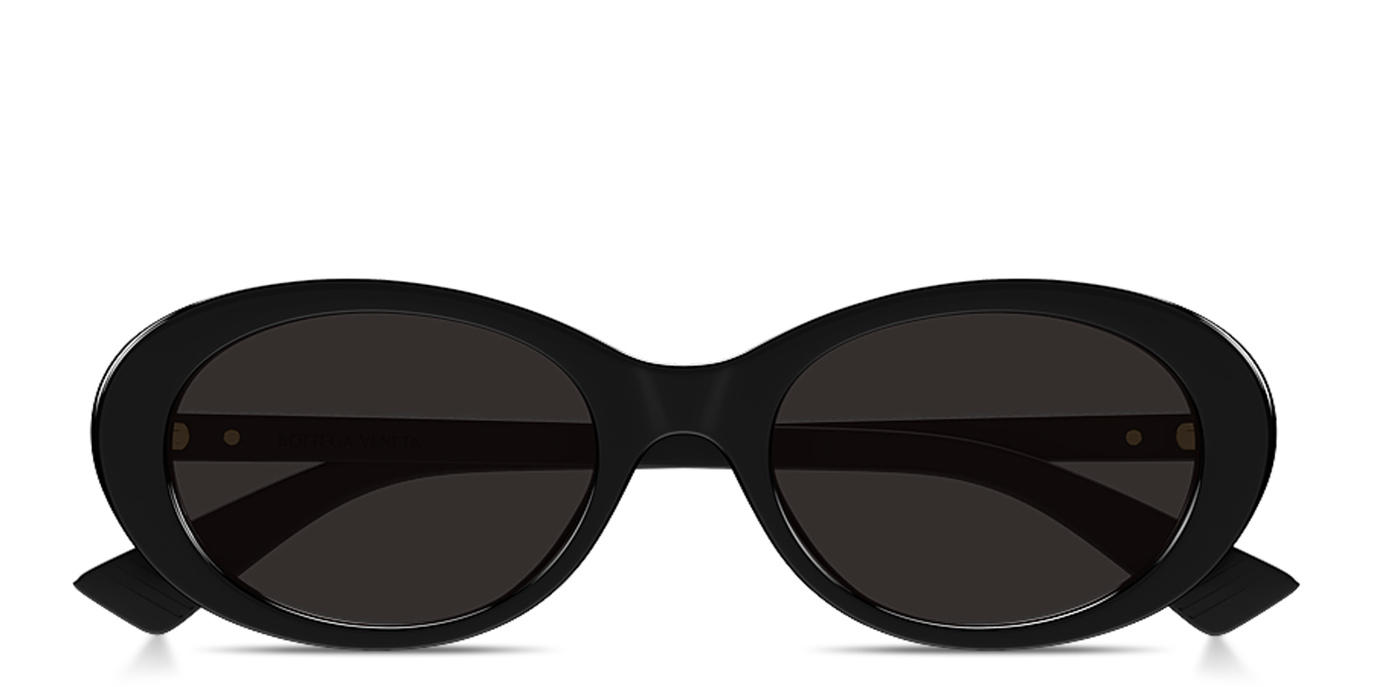 Shop BOTTEGA VENETA Classic Oval Sunglasses in Black online.