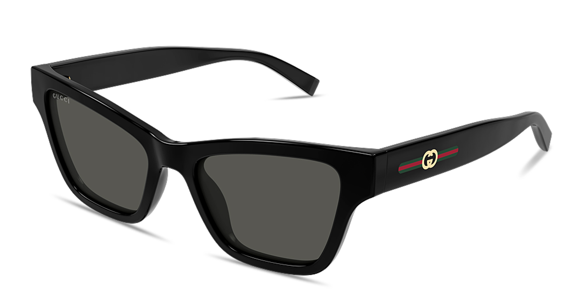 Shop GUCCI Web Cat-Eye Sunglasses in Black online.