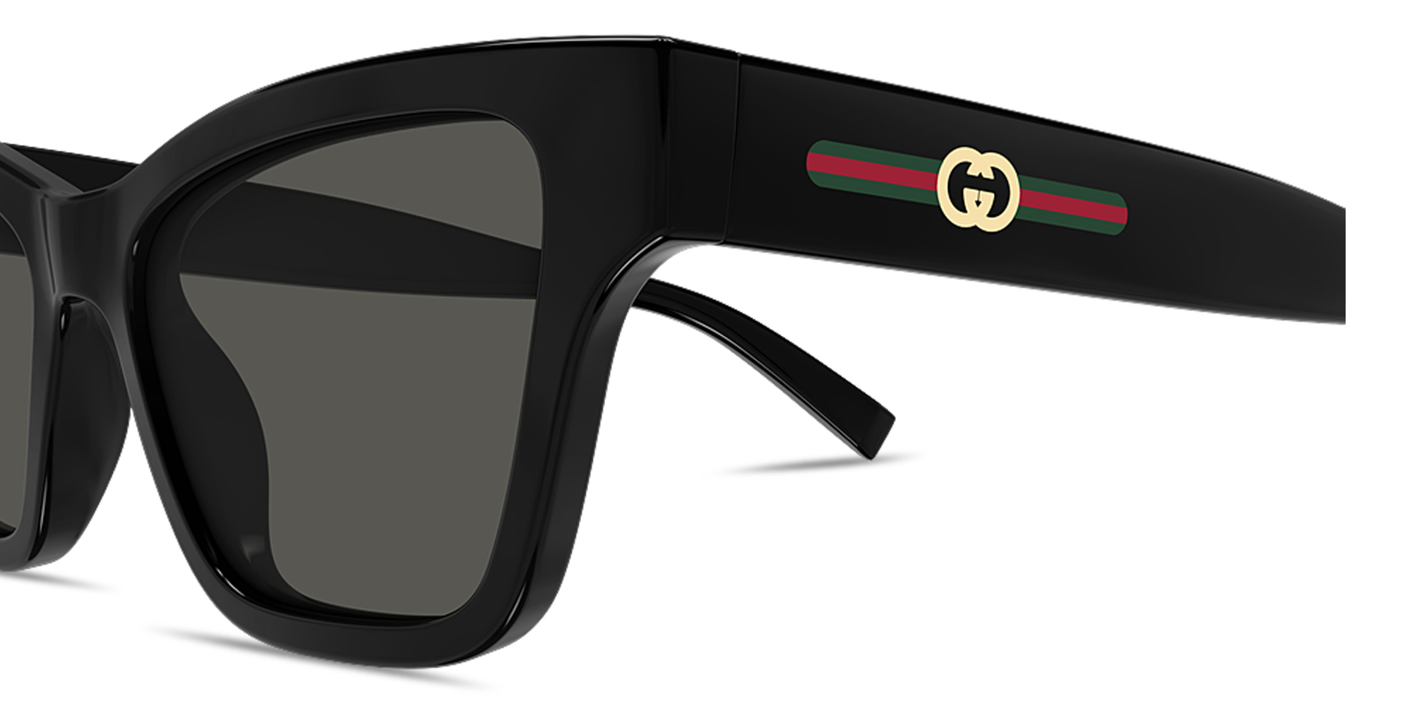 Shop GUCCI Web Cat-Eye Sunglasses in Black online.