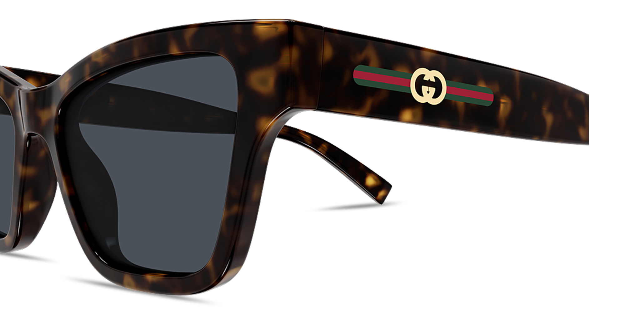 Shop GUCCI Web Cat-Eye Sunglasses in Havana online.