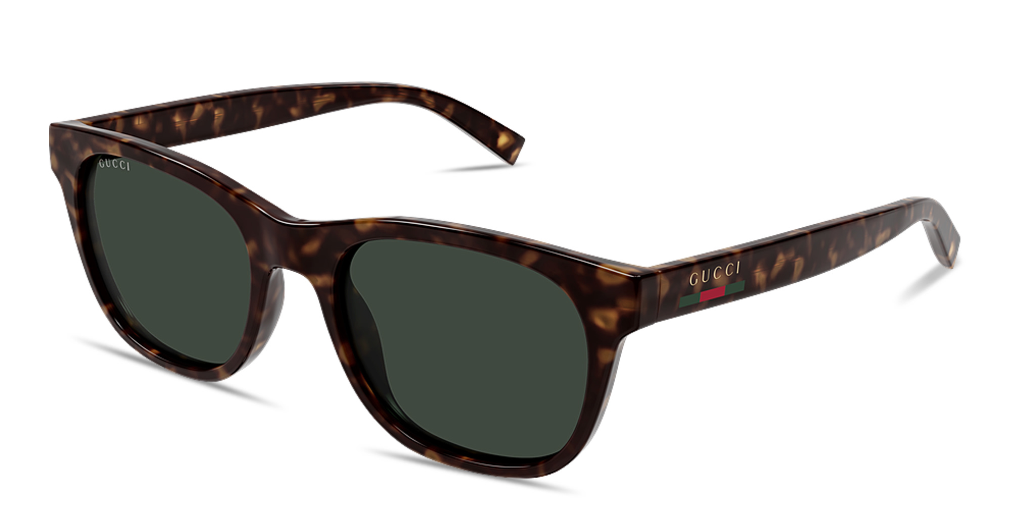 Shop GUCCI Web Square Sunglasses in Havana online.