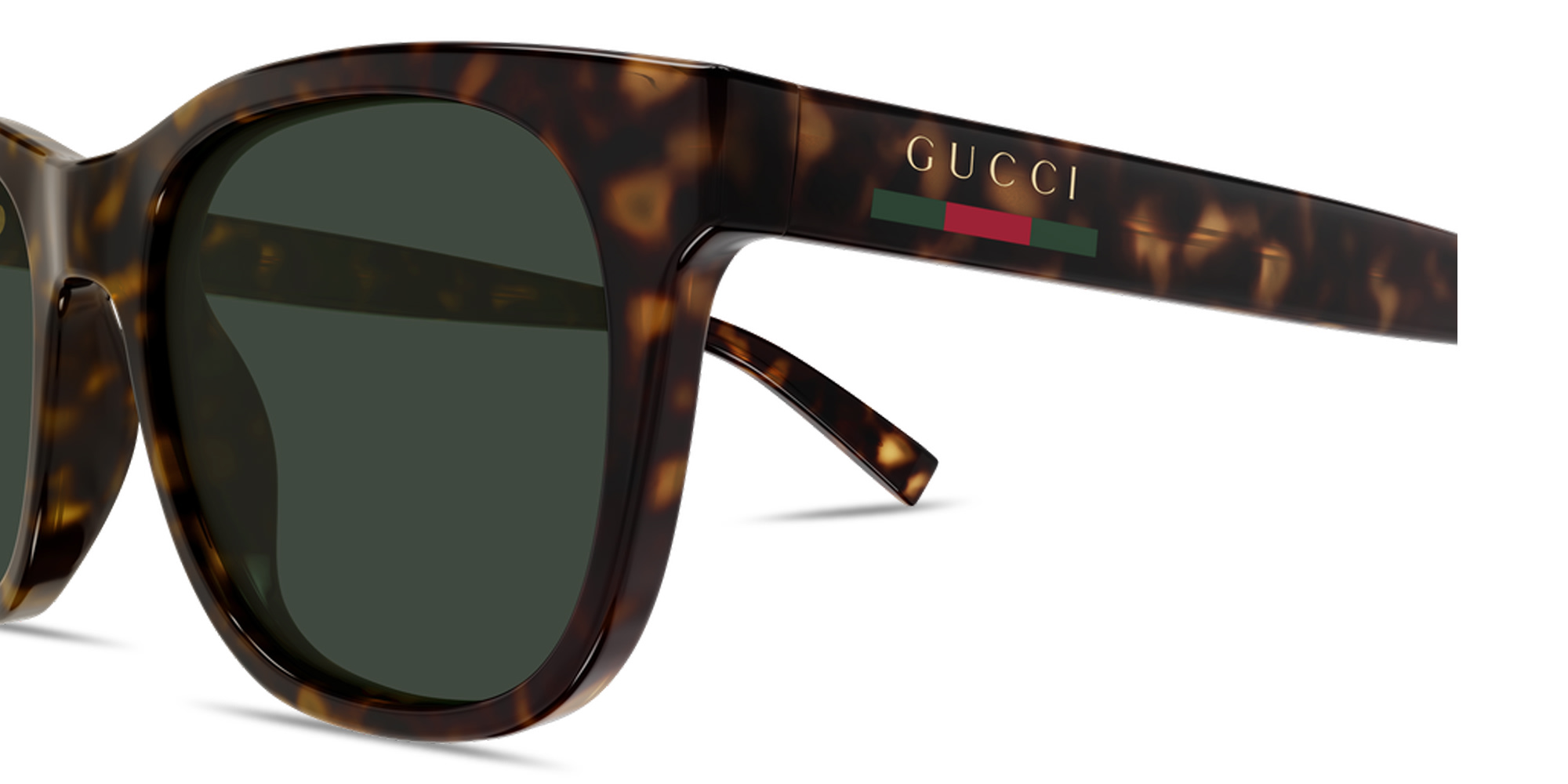 Shop GUCCI Web Square Sunglasses in Havana online.