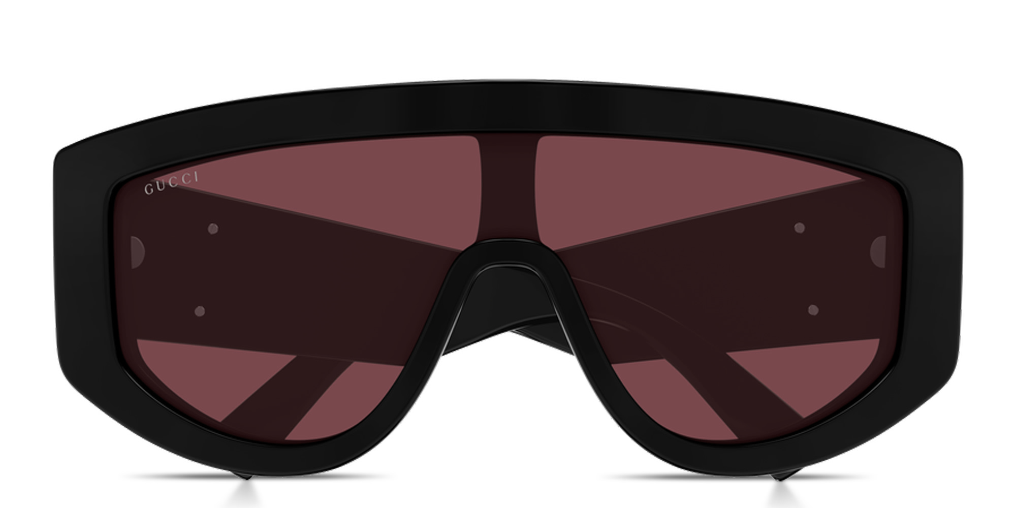 Shop GUCCI GG Wide Mask Sunglasses in Black online.