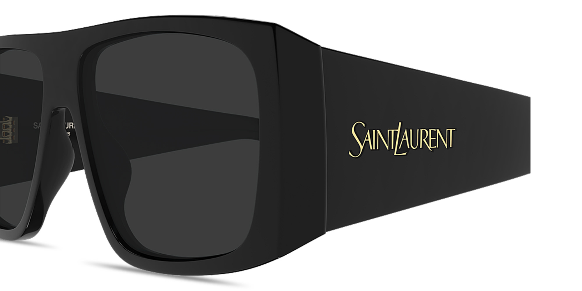 SAINT LAURENT Flat-Top Rectangle Sunglasses in Black – Product Photo 3