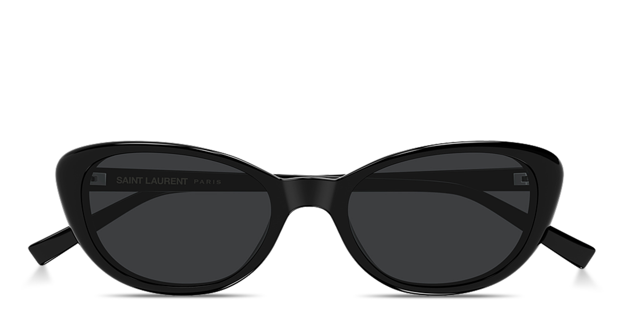Shop SAINT LAURENT Logo Signature Cat-Eye Sunglasses in Black online.