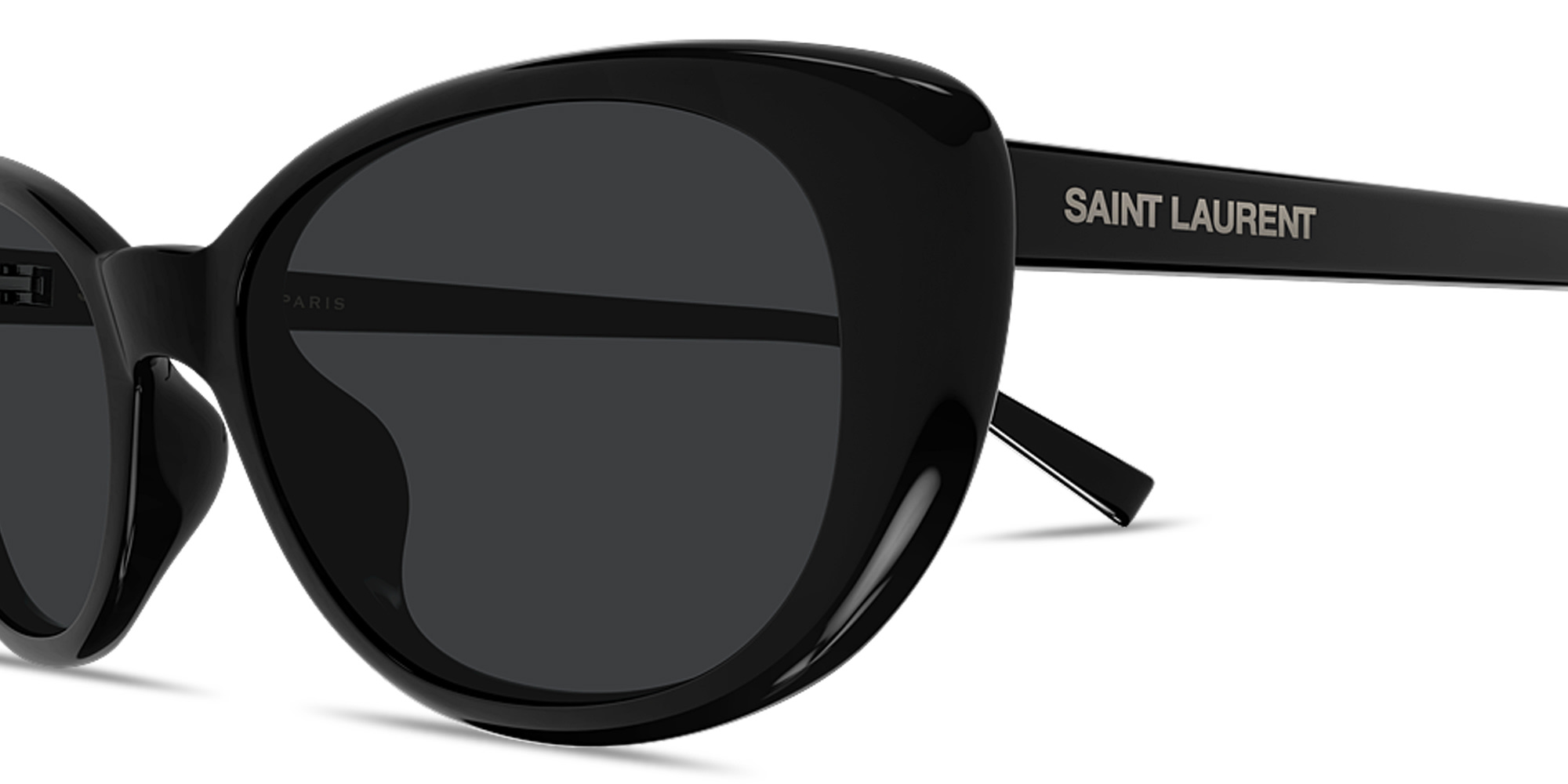 Shop SAINT LAURENT Logo Signature Cat-Eye Sunglasses in Black online.