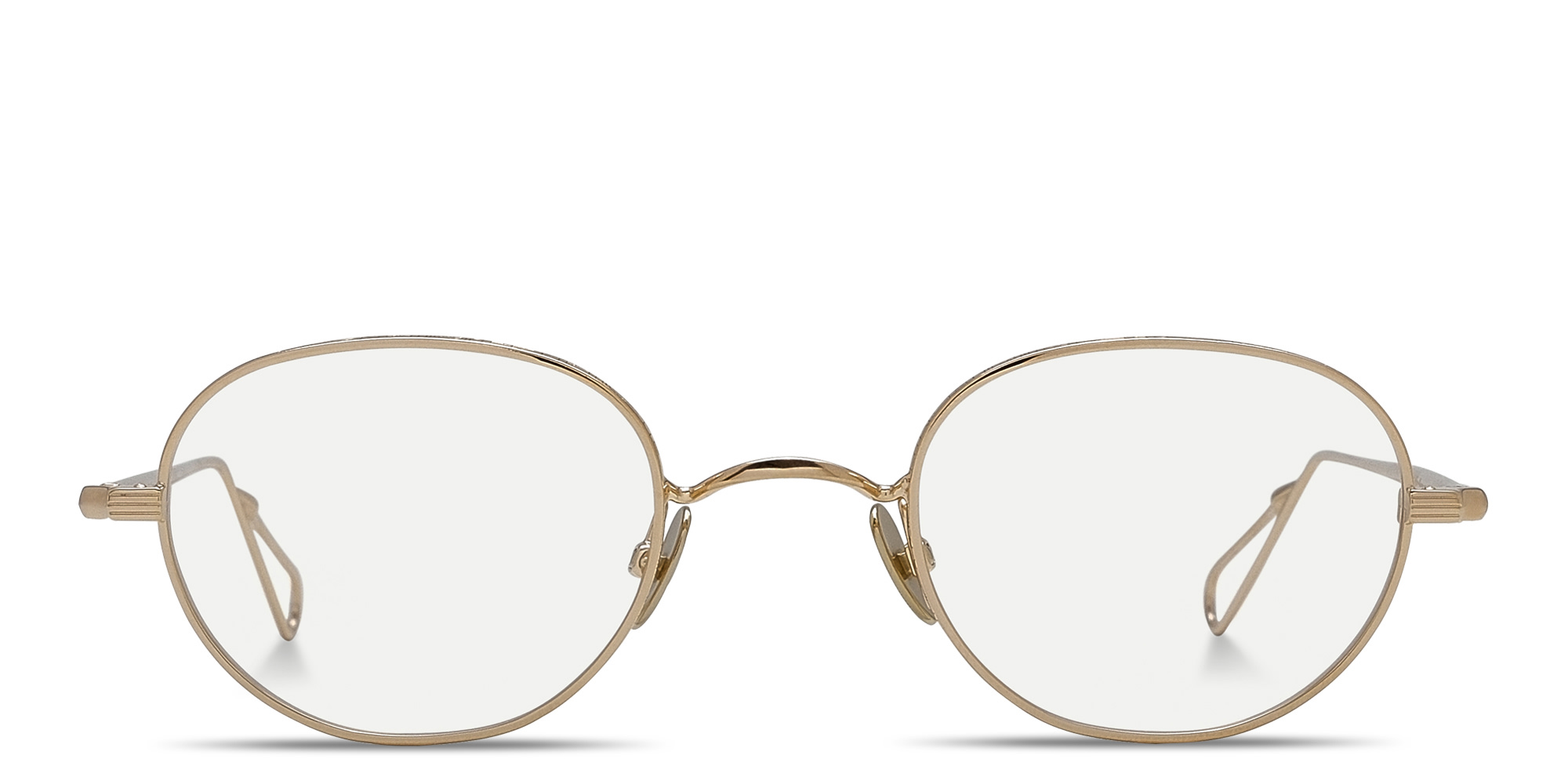 AHLEM Galilée Round Eyeglasses in Champagne – Product Photo 1