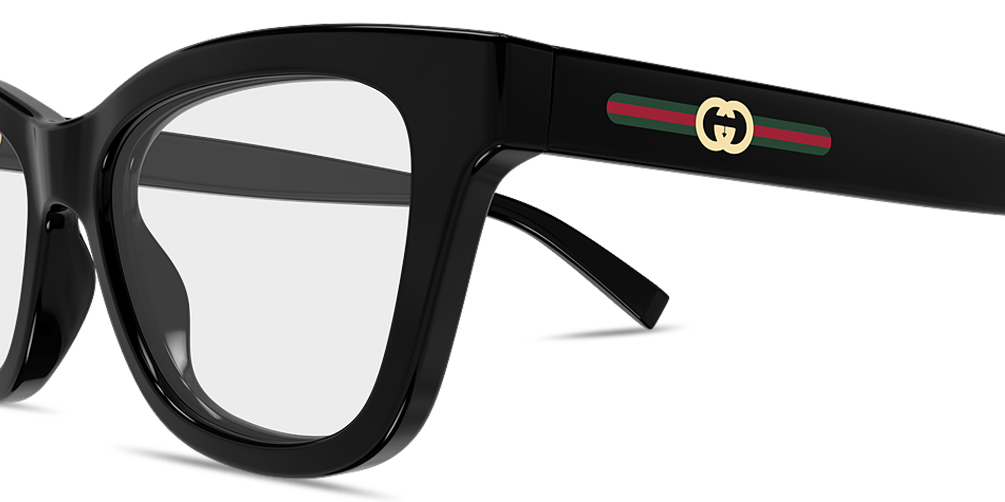 Shop GUCCI Web Cat-Eye Eyeglasses in Black online.