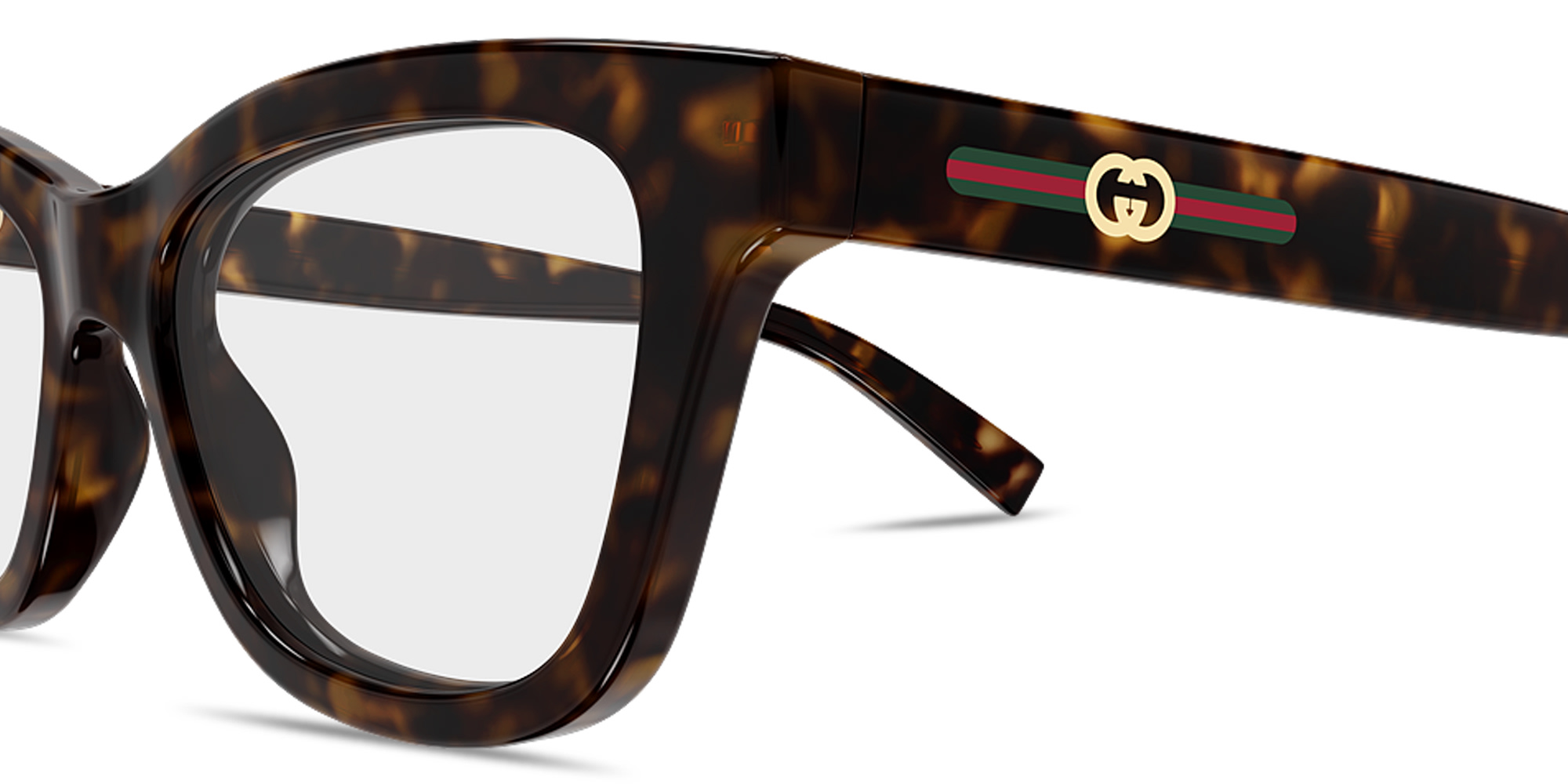Shop GUCCI Web Cat-Eye Eyeglasses in Havana online.