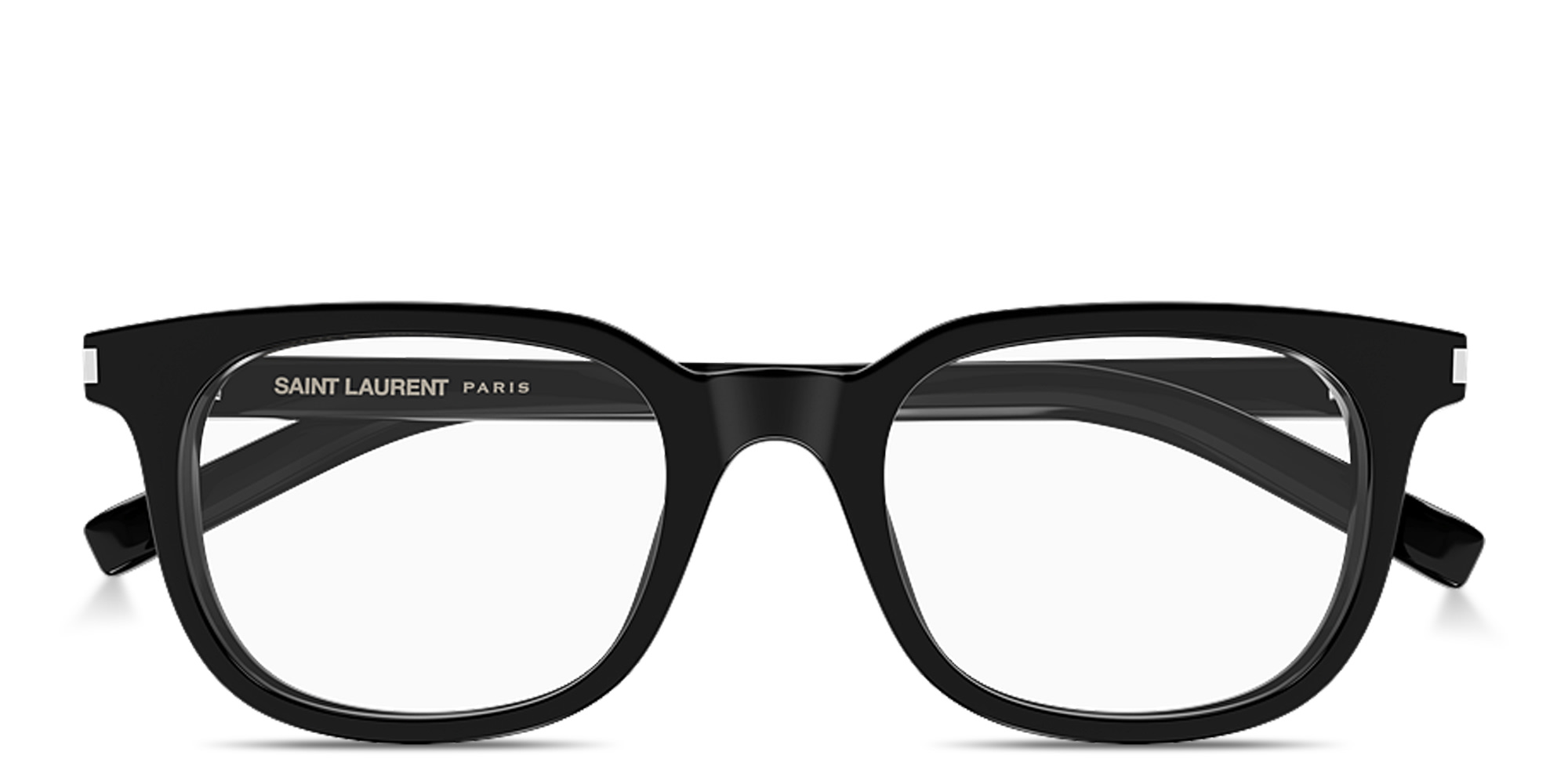 SAINT LAURENT Logo Signature Unisex Square Eyeglasses in Black – Product Photo 1