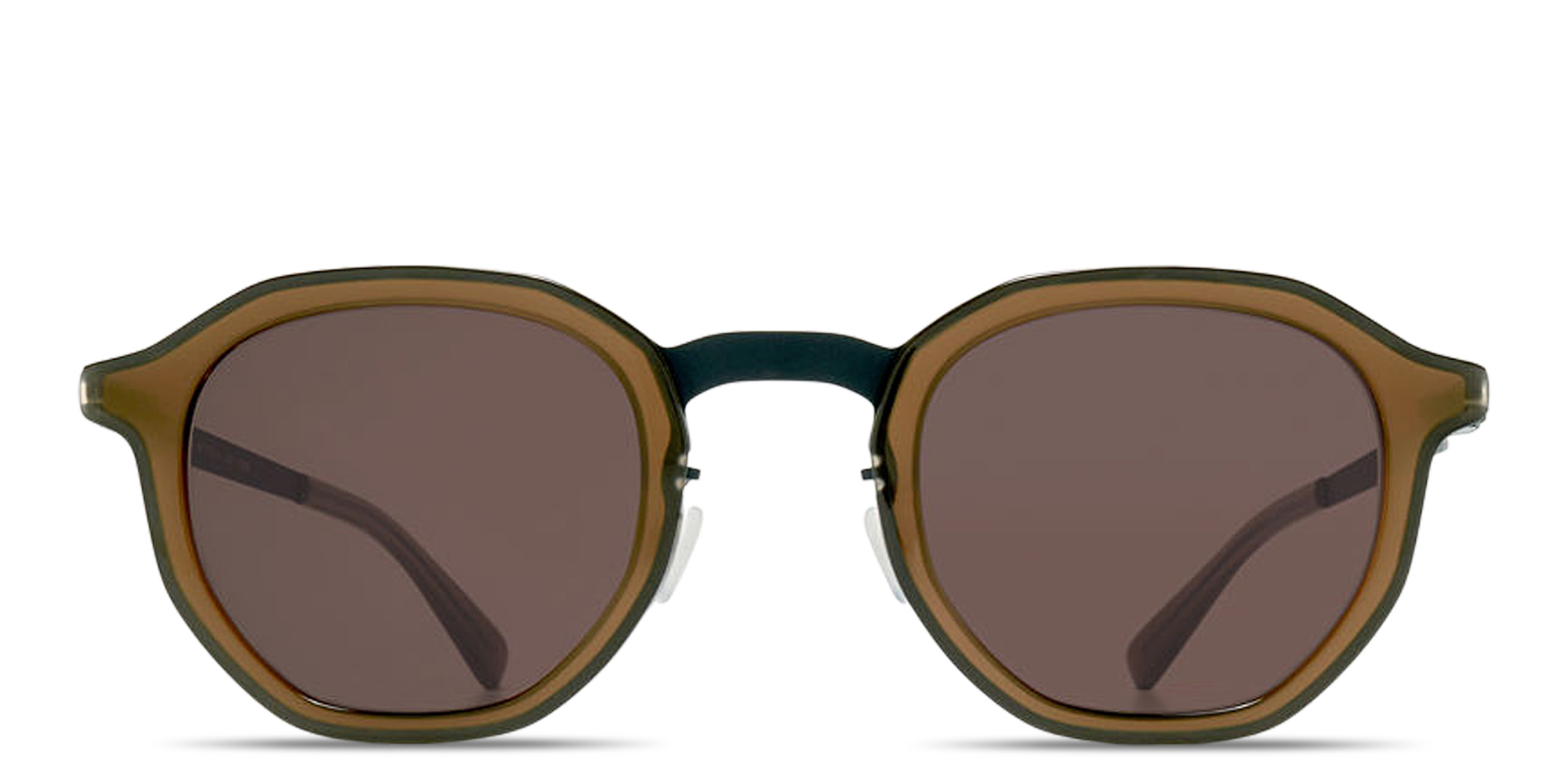 Shop MYKITA Sawyer Round Sunglasses in Grey & Taupe online.