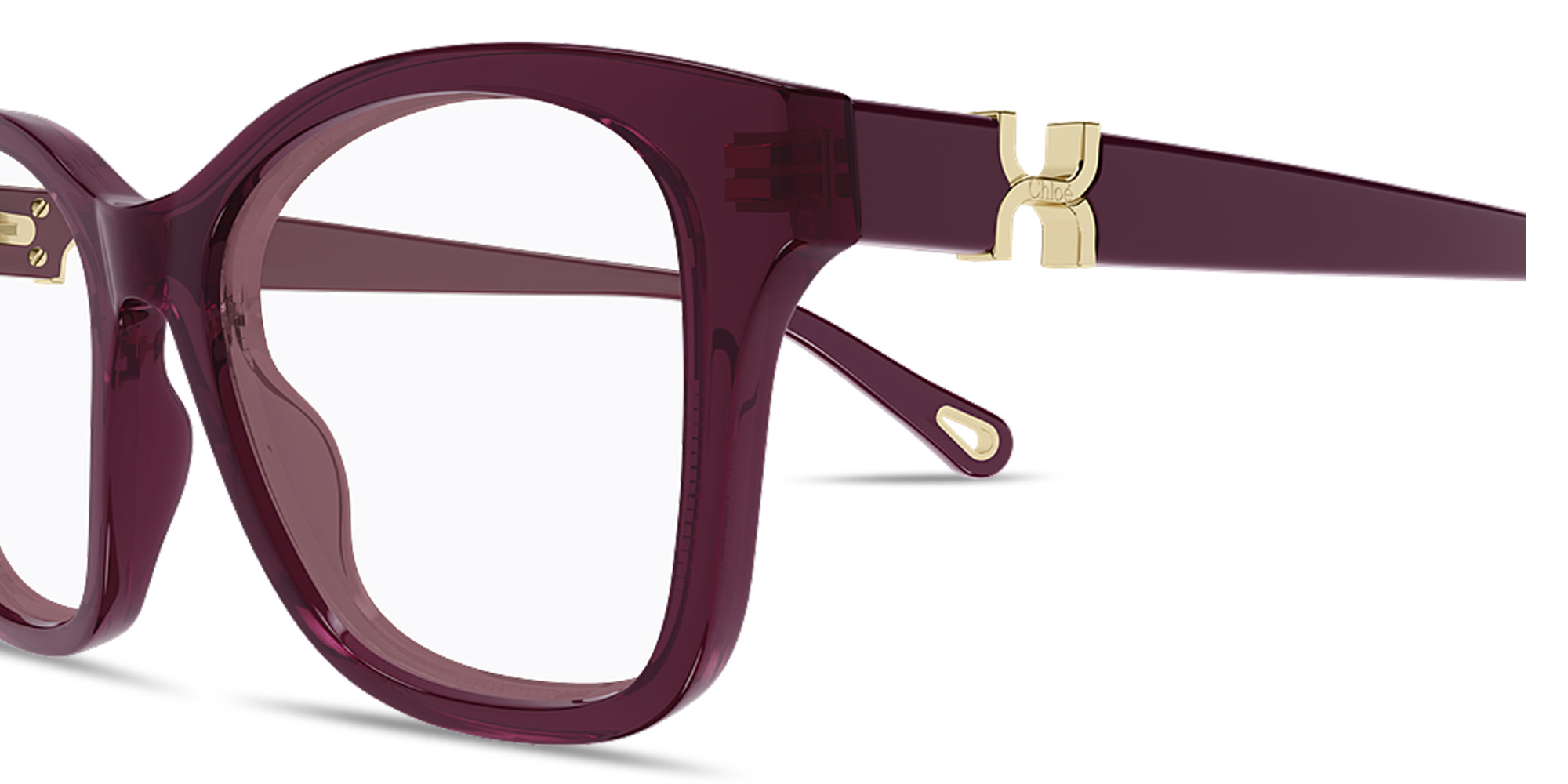 Shop Chloe Marcie Cat-Eye Eyeglasses in Burgundy online.