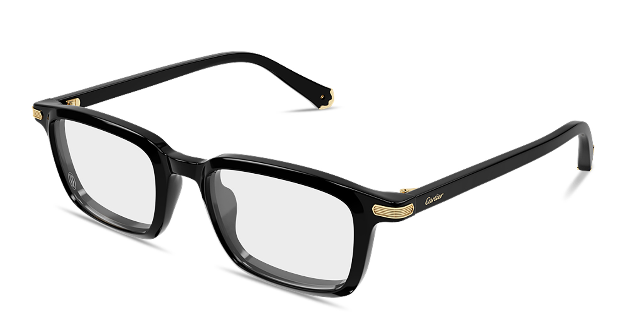 Shop Cartier Premiere de Cartier Rectangle Eyeglasses in Black online.