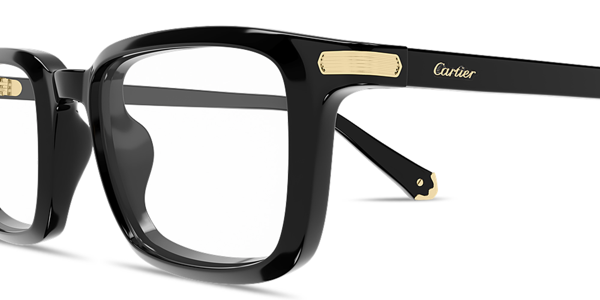 Shop Cartier Premiere de Cartier Rectangle Eyeglasses in Black online.