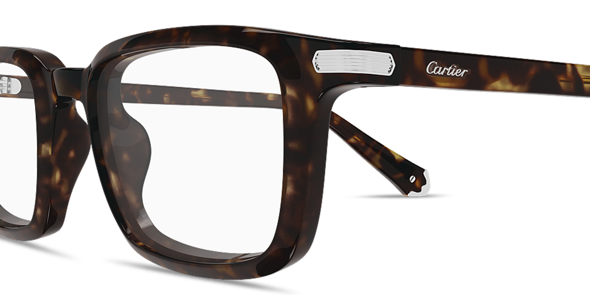 Shop Cartier Premiere de Cartier Rectangle Eyeglasses in Havana online.